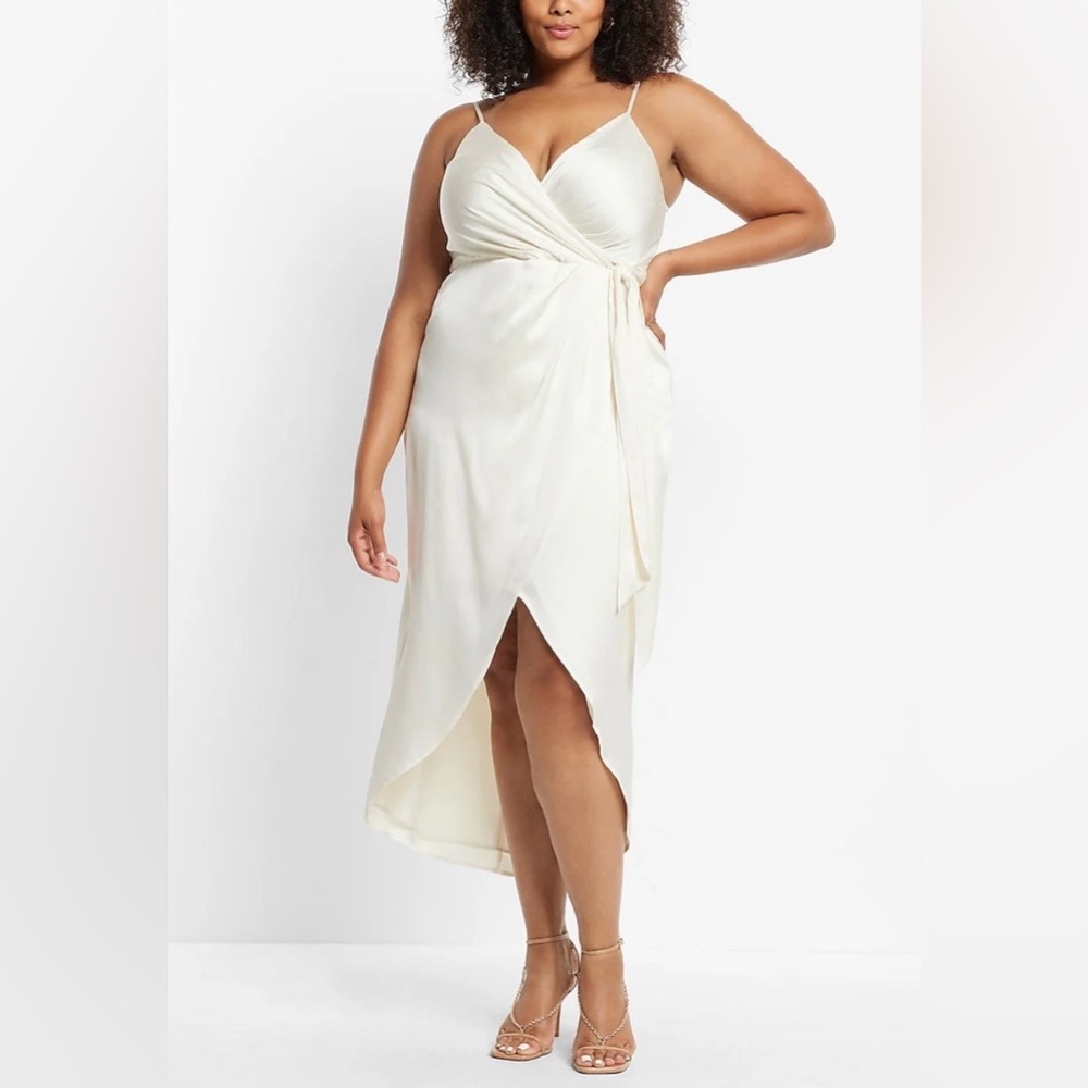 Express NWT Sleeveless High Low V Neck Wrap Dress XL